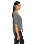 devon & jones dp617w ladies' perfect fit™ tie-front blouse Side Thumbnail