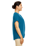 devon & jones dp612w ladies' perfect fit™  short-sleeve crepe blouse Side Thumbnail