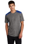 sport-tek st410 posicharge ® tri-blend wicking draft tee Front Thumbnail