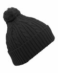 pacific headwear 643k cable knit pom-pom beanie Side Thumbnail