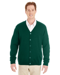 harriton m425 men's pilbloc™ v-neck button cardigan sweater Front Thumbnail