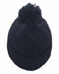Pacific Headwear 643K Cable Knit Pom-Pom Beanie Back Thumbnail
