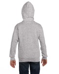 Hanes P480 Youth EcoSmart ® Full-Zip Hooded Sweatshirt Back Thumbnail