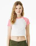 bella + canvas 1201 ladies' micro ribbed raglan baby tee Front Thumbnail