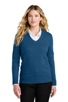 port authority lsw2850 women's easy care v-neck sweater Front Thumbnail