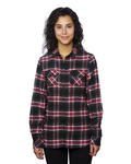 Burnside B5210 Ladies' Plaid Boyfriend Flannel Shirt Back Thumbnail