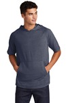 sport-tek st404 posicharge ® tri-blend wicking short sleeve hoodie Front Thumbnail