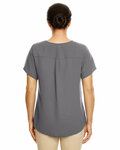 Devon & Jones DP612W Ladies' Perfect Fit™  Short-Sleeve Crepe Blouse Back Thumbnail