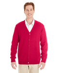 harriton m425 men's pilbloc™ v-neck button cardigan sweater Side Thumbnail