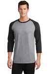 Port & Company PC55RS Core Blend 3/4-Sleeve Raglan Tee Front Thumbnail