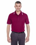 ultraclub 8545 men's short-sleeve whisper piqué polo with tipped collar and cuffs Front Thumbnail