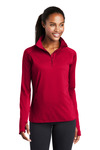 Sport-Tek LST850 Ladies Sport-Wick ® Stretch 1/4-Zip Pullover Front Thumbnail