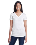 threadfast apparel 252rv ladies' invisible stripe v-neck t-shirt Front Thumbnail