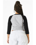 Bella + Canvas 1200 Ladies' Micro Ribbed 3/4 Raglan Baby Tee Back Thumbnail