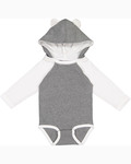 rabbit skins 4418 infant long sleeve fine jersey bodysuit with ears Front Thumbnail