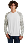 sport-tek st376ls drift camo colorblock long sleeve tee Front Thumbnail