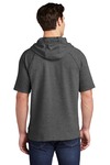 sport-tek st297 posicharge ® tri-blend wicking fleece short sleeve hooded pullover Back Thumbnail