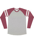 LAT 6934 Men's Gameday Mash-Up Long Sleeve Fine Jersey T-Shirt Front Thumbnail