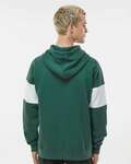 mv sport 22709 classic fleece colorblocked hooded sweatshirt Back Thumbnail