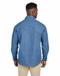 harriton m540 men's denim shirt-jacket Back Thumbnail