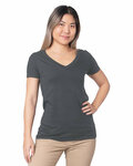 bayside 5875 ladies' fine jersey v-neck t-shirt Front Thumbnail