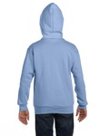 hanes p480 youth ecosmart ® full-zip hooded sweatshirt Back Thumbnail