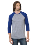 bayside ba9525 unisex 4.2 oz., triblend 3/4-sleeve raglan t-shirt Front Thumbnail