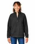 north end ne713w ladies' aura sweater fleece quarter-zip Front Thumbnail