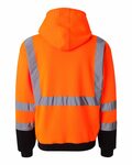Kishigo JS102-103 Hi-Vis Full-Zip Hooded Sweatshirt Back Thumbnail
