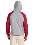 Jerzees 96CR Adult 8 oz. NuBlend® Colorblock Raglan Pullover Hood Back Thumbnail