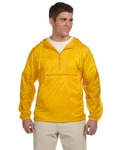 harriton m750 adult packable nylon jacket Front Thumbnail