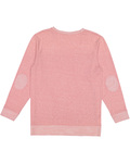 lat 6965 adult harborside melange french terry crewneck with elbow patches Back Thumbnail