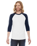 American Apparel BB453W Poly-Cotton 3/4-Sleeve Raglan T-Shirt Front Thumbnail