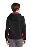 sport-tek yst235 youth sport-wick ® fleece colorblock hooded pullover Back Thumbnail