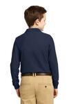 port authority y500ls youth long sleeve silk touch™ polo Back Thumbnail