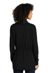 port authority lk825 ladies microterry cardigan Back Thumbnail