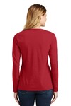 Port & Company LPC450VLS Ladies Long Sleeve Fan Favorite V-Neck Tee Back Thumbnail
