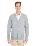 harriton m425 men's pilbloc™ v-neck button cardigan sweater Front Thumbnail