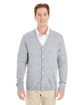 harriton m425 men's pilbloc™ v-neck button cardigan sweater Back Thumbnail