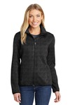 Port Authority L232 Ladies Sweater Fleece Jacket Front Thumbnail