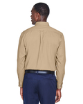 harriton m500t men's tall easy blend™ long-sleeve twill shirt with stain-release Back Thumbnail