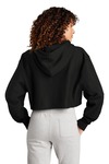 champion rw01w women's reverse weave ® cropped cut-off hooded sweatshirt Back Thumbnail