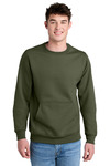 port & company pc78pkt core fleece crewneck pocket sweatshirt Front Thumbnail