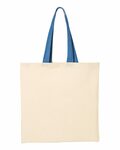 Q-Tees QTB6000 Economical Tote with Contrast-Color Handles Back Thumbnail