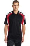 sport-tek st654 tricolor micropique sport-wick ® polo Front Thumbnail