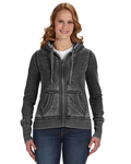J America JA8913 Ladies' Zen Full-Zip Fleece Hooded Sweatshirt Side Thumbnail
