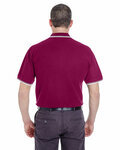 ultraclub 8545 men's short-sleeve whisper piqué polo with tipped collar and cuffs Back Thumbnail