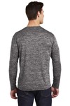 sport-tek st390ls posicharge ® long sleeve electric heather tee Back Thumbnail