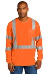 CornerStone CS203 ANSI 107 Class 3 Mesh Long Sleeve Tee Front Thumbnail