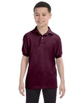 hanes 054y youth 5.2 oz., 50/50 ecosmart® jersey knit polo Front Thumbnail